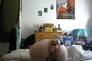 I discovered a truly perverted non-professional blond livecam dirty slut wife petting her backdoor