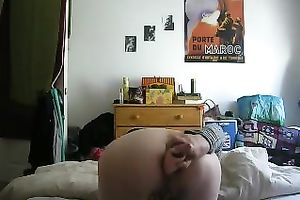 I discovered a truly perverted non-professional blond livecam dirty slut wife petting her backdoor