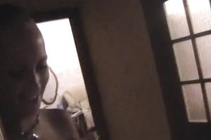 Skinny blonde legal age teenager got bulky arse jizz flow in non-professional sex clip