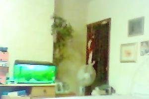 Hidden webcam video with my fat husband making the couch