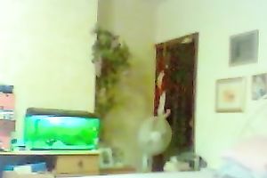 Hidden webcam video with my fat husband making the couch