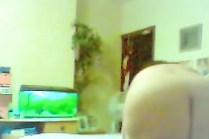 Hidden webcam video with my fat husband making the couch