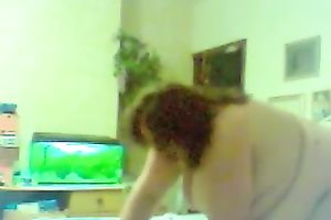 Hidden webcam video with my fat husband making the couch