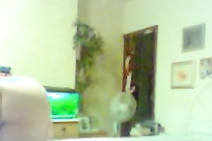 Hidden webcam video with my fat husband making the couch