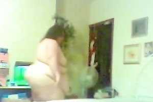 Hidden webcam video with my fat husband making the couch