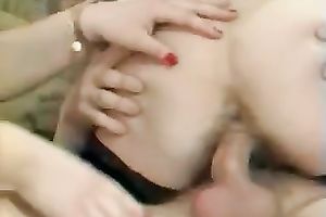 Asian lustful sweetheart got her constricted cum-hole gangbanged hard by her recent ally