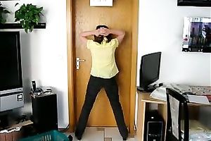 Submissive pale and wrinkled dark brown floozy flashed her wazoo