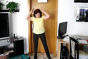 Submissive pale and wrinkled dark brown floozy flashed her wazoo