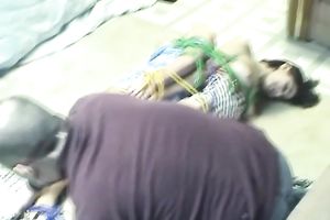 Two milf doxies bound up jointly with their tits out