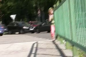 Sweet Russian wife in pink pants drools from her snatch