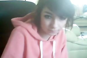 Charming dark brown babe demonstrates me her assets on web camera