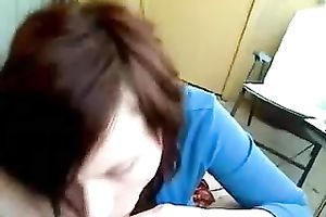 Alluring brunette hair hottie with large hawt eyes sucks my rock hard large dong