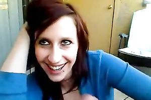 Alluring brunette hair hottie with large hawt eyes sucks my rock hard large dong