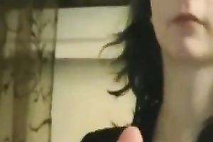 Dark haired pretty girlie was blowing delightful unyielding schlong of my ally