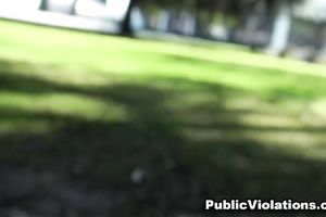 Beautiful skanky legal age teenager in the park giving head below the tree