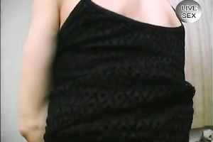 Insane dark brown older slut masturbates with bottle