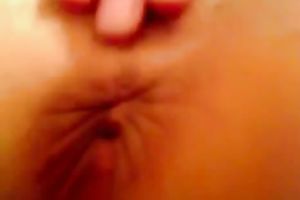 Eye catching zealous auburn web camera chick plays with her constricted boobies