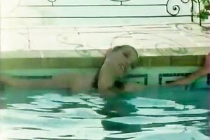 Great oral-stimulation from excited 18 year old playgirl in the swimming pool