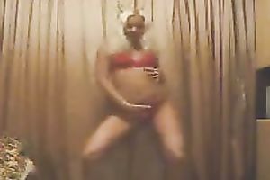 Sporty and hawt blond Russian skank stripteases on web camera
