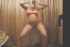 Sporty and hawt blond Russian skank stripteases on web camera