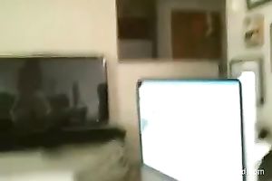 Adorable redhead hipster girl with glasses blowing cock