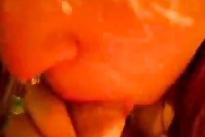 A nice fountain of cum after dilettante blow job from my GF
