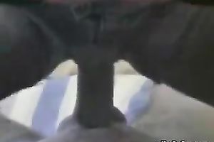 Filthy and concupiscent brunette hair floozy with large gap on her jeans