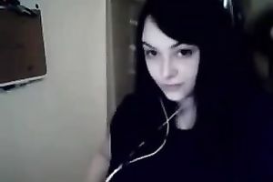 Huge tits of a cute legal age teenager dark brown sweetheart on livecam