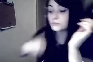 Huge tits of a cute legal age teenager dark brown sweetheart on livecam