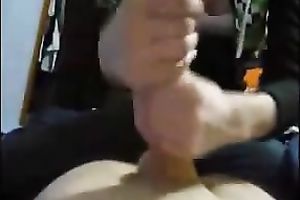 My sporty sweetheart playing with my giant penis like a gear shift stick