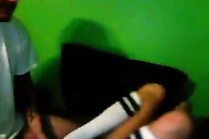 Svelte tanned golden-haired haired pretty nympho sucked her BF's prick on cam