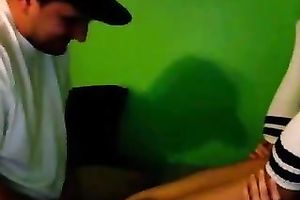 Svelte tanned golden-haired haired pretty nympho sucked her BF's prick on cam