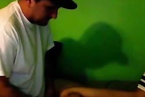 Svelte tanned golden-haired haired pretty nympho sucked her BF's prick on cam