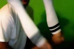 Svelte tanned golden-haired haired pretty nympho sucked her BF's prick on cam