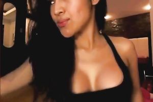 Kinky supple sufficiently nympho with pleasing milk cans was sucking her own toes