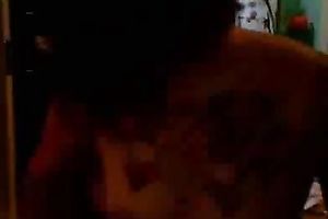 Two nasty tattooed lesbo sweethearts fondle every other on web camera