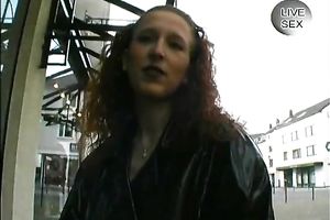 Redhead euro wench receives pickuped and exposed on camera