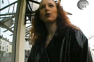 Redhead euro wench receives pickuped and exposed on camera