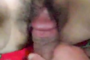 My hard boner schlong penetrates natural curly cum-hole of real doxy