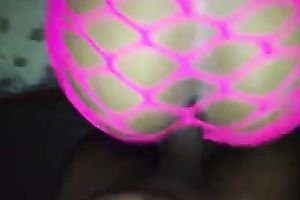 Fucking a glamorous brown booty in hot pink fishnet costume