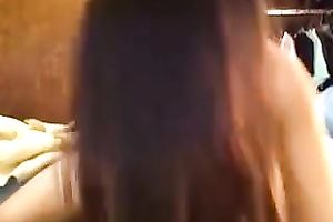Beautiful legal age teenager gal riding takes her beautiful suit off and rides my schlong