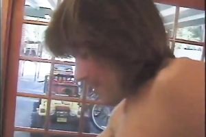 Sizzling swarthy honey with cool butt receives mish screwed by white jock