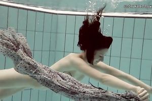 Cute European teenie caught on livecam in the pool underwater