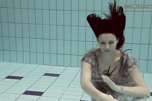 Cute European teenie caught on livecam in the pool underwater