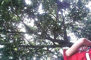 Upskirt view of my wife's aunt's ravishing goodies on spy livecam