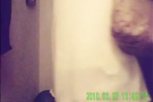 Amateur lengthy haired webcam chick went to the WC to pee on web camera