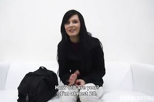 Flamboyant brunette hottie finds a recent profession for herself