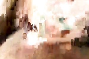 Awesome dark haired whore in dark stuff rides my ally like a pro