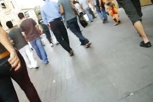 Following this bootyfull playgirl in a single minded persuit