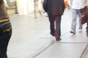 Following this bootyfull playgirl in a single minded persuit